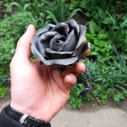 Rose, Hand Forged Rose, Metal Steel Iron Anniversary, Iron Rose 6Th Anniversary Gift, Sixth Geschmiedete Rose - thumbnail 3