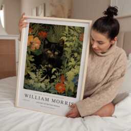 William Morris Print, Art, Exhibition Poster, Butterfly Gifts, Decor, Cat Art Black - thumbnail 2