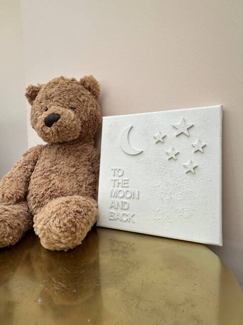 To The Moon & Back - Textured Nursery Wall Art 3D Canvas Nursery/ Bedroom D??cor. Made To Order - image 1