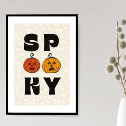Spooky Halloween Print - Fun Seasonal Poster Pumpkin Wall Art Autumn Home Decor Gift Idea A5 A4 A3 Framed Or Unframed - thumbnail 2