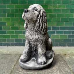Concrete Cocker Spaniel Statue Stone Dog Sculpture Outdoor Pet Figurine Cement Memorial Ornament Garden Decor Handmade Yard Art - thumbnail 1