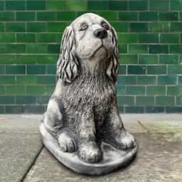 Concrete Cocker Spaniel Statue Stone Dog Sculpture Outdoor Pet Figurine Cement Memorial Ornament Garden Decor Handmade Yard Art - thumbnail 2