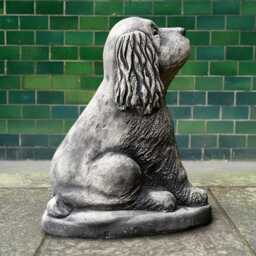 Concrete Cocker Spaniel Statue Stone Dog Sculpture Outdoor Pet Figurine Cement Memorial Ornament Garden Decor Handmade Yard Art - thumbnail 4