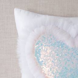 Iridescent Unicorn Heart Pillow 18x18, 20x20 - Made To Order - thumbnail 2