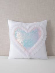 Iridescent Unicorn Heart Pillow 18x18, 20x20 - Made To Order - thumbnail 1