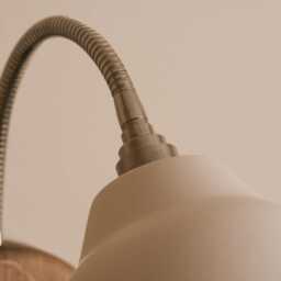 White Flex Wall Light in Brass/Nickel, Ceramic & Oak - Small Element - thumbnail 3