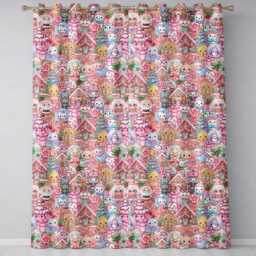 Cute Christmas Gingerbread Candy Warm Beige Seamless Pattern Readymade Eyelet Ring Top Thermal 100% Blackout Curtains - thumbnail 2