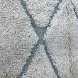 Handmade Moroccan Wool Rug - Beni Ourain Style Cream & Gray Geometric Carpet Thick Berber Area Custom Sizes Available - thumbnail 4