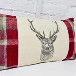 stag - Red Wool Long Cushion - thumbnail 3