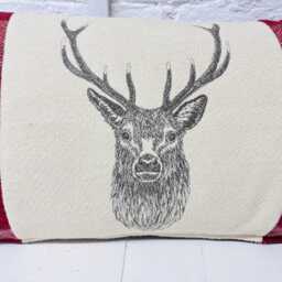 stag - Red Wool Long Cushion - thumbnail 2