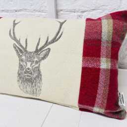 stag - Red Wool Long Cushion - thumbnail 4