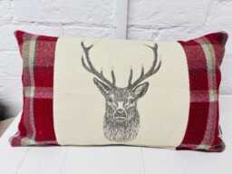 stag - Red Wool Long Cushion