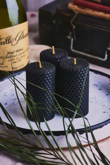 Beeswax Candle Set Scented Pillar Candles & Shea Butter Soap - image 1