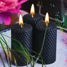 Beeswax Candle Set Scented Pillar Candles & Shea Butter Soap - thumbnail 3