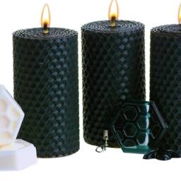 Beeswax Candle Set Scented Pillar Candles & Shea Butter Soap - thumbnail 2