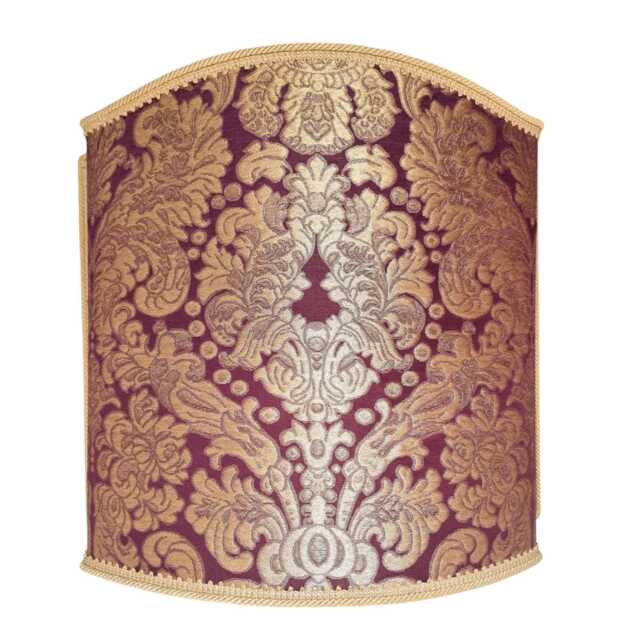 Venetian Lamp Shade Rubelli Tebaldo Amethyst Silk Brocatelle Fabric Half Lampshade - Handmade in Italy - image 1