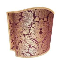 Venetian Lamp Shade Rubelli Tebaldo Amethyst Silk Brocatelle Fabric Half Lampshade - Handmade in Italy - thumbnail 4
