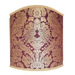 Venetian Lamp Shade Rubelli Tebaldo Amethyst Silk Brocatelle Fabric Half Lampshade - Handmade in Italy - thumbnail 1