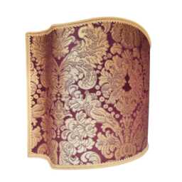 Venetian Lamp Shade Rubelli Tebaldo Amethyst Silk Brocatelle Fabric Half Lampshade - Handmade in Italy - thumbnail 2