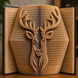 Folded Book Art, Highland Cow, Greetings Card, Sculpture, Handmade Keepsake - thumbnail 1