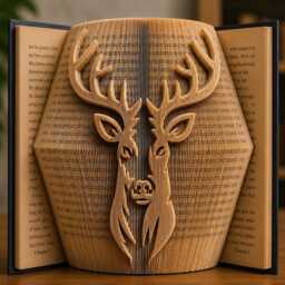 Folded Book Art, Highland Cow, Greetings Card, Sculpture, Handmade Keepsake - thumbnail 2