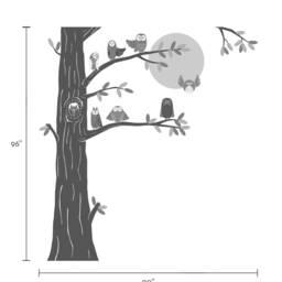 Forest Owls Tree Wall Decals Nature Nursery Decor - thumbnail 4