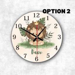Personalised Lion Wall Clock - Jungle Nursery Decor, Mdf Kids - thumbnail 3