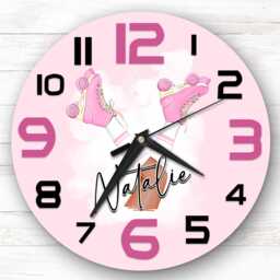 Brown Skin Girls Roller Skates Skating Personalised Gift For Kid's Bedroom Clock - Kids Clock, Children's , Custom Wall