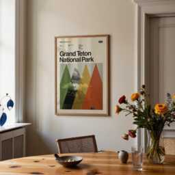 Grand Teton National Park Poster, Mid-Century Modern Art Print - thumbnail 4