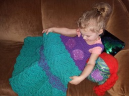 Crocheted Princess Dress Blanket Pretend Play Throw, Toddler To Adult
