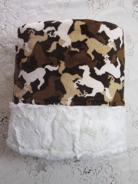 Rts Horses Minky Cowboy Blanket - 61 X 61 - image 1
