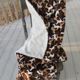 Rts Horses Minky Cowboy Blanket - 61 X 61 - thumbnail 3