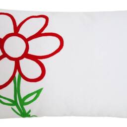 Red Animated Flower Decorative Throw Pillow Cover/Case Cushion 12x18 - thumbnail 3