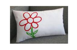 Red Animated Flower Decorative Throw Pillow Cover/Case Cushion 12x18 - thumbnail 1