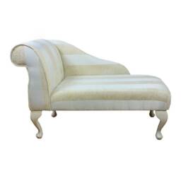 Handmade Mini Chaise Longue Gold Stripe Small Sofa Daybed - thumbnail 2