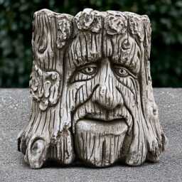 Stone Planter Tree Sculpture Concrete Flower Pot Figurine Cement Plant Statue Outdoor Garden Decoration Front Door Handmade - thumbnail 1