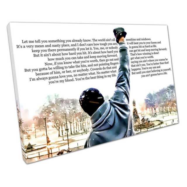 Rocky Balboa Inspirational Boxing Quote Canvas Wall Art For Home Office Decor - image 1
