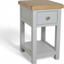 Painted Bedside Table With Oak Top, Solid Wood Side Table, Assembled - thumbnail 4