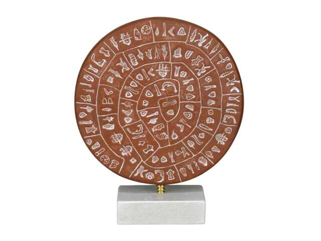 "Phaistos Disk Museum Replica Minoan Palace ""1700B.c. The First Movable Type" - image 1