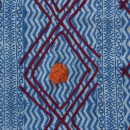 Indigo Printed Rug 3x5 Tribal Pattern Handmade Dhurie Kilim Handwoven Boho Decor Beach Yoga Mat Bohemian 8008 - thumbnail 3