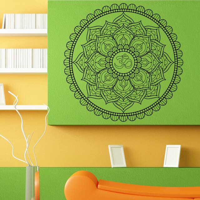 Mandala Yoga Ohm Symbol Wall Sticker Vinyl Mural Decal Home House Art Decor Free Shipping L163 - image 1