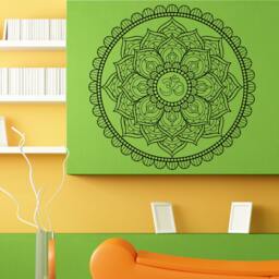 Mandala Yoga Ohm Symbol Wall Sticker Vinyl Mural Decal Home House Art Decor Free Shipping L163 - thumbnail 1