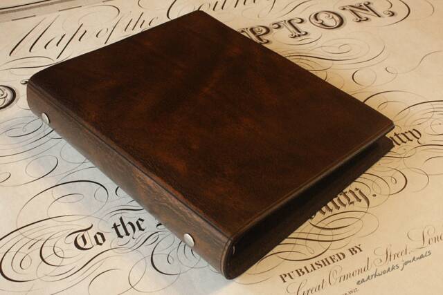 A5 Dark Brown Leather 6 Ring Binder, Full Grain Presentation Folder, Planner, Filofax Compatible Organiser, Free Personalisation - image 1