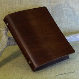 A5 Dark Brown Leather 6 Ring Binder, Full Grain Presentation Folder, Planner, Filofax Compatible Organiser, Free Personalisation - thumbnail 2