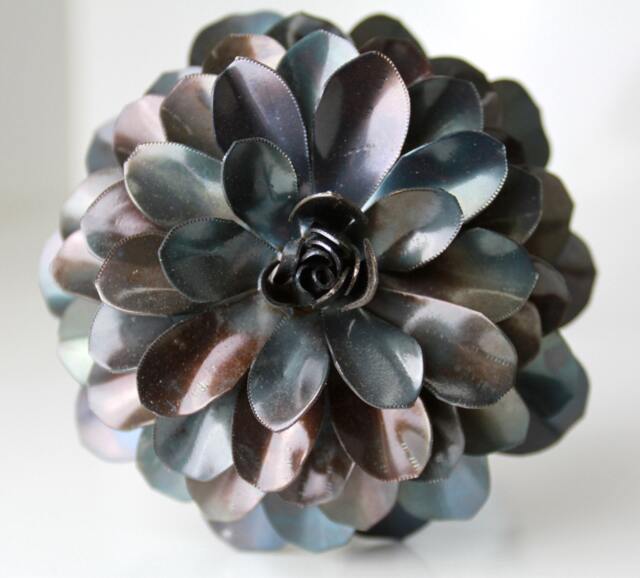 Metal Dahlia, Flower, Unique Gift, L11Th Anniversary, 6Th Anniversary L, 4Th Steampunk - image 1