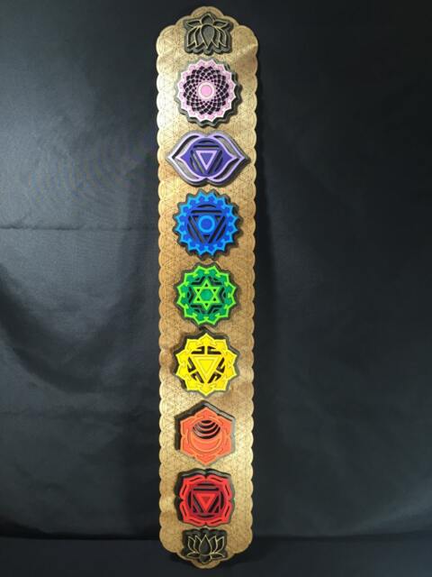 Chakra Wall Art, Flower Of Life, Wooden Hanging, Decoration, Decor, Kundalini Yoga - image 1