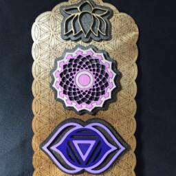 Chakra Wall Art, Flower Of Life, Wooden Hanging, Decoration, Decor, Kundalini Yoga - thumbnail 2