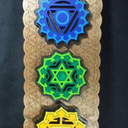Chakra Wall Art, Flower Of Life, Wooden Hanging, Decoration, Decor, Kundalini Yoga - thumbnail 3