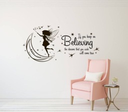 Keep On Believing Wall Quotes Decal Vinyl Sticker Inspirational Home Interior Bedroom Art Decor Murals Removable - 2Qts - thumbnail 1