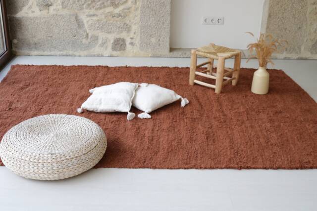 Large Brown Rug 180x250 cm, Chocolate Area Rug, Carpet, Living Room Bohemian Decor, Kids Rustic Scandi Decor - image 1